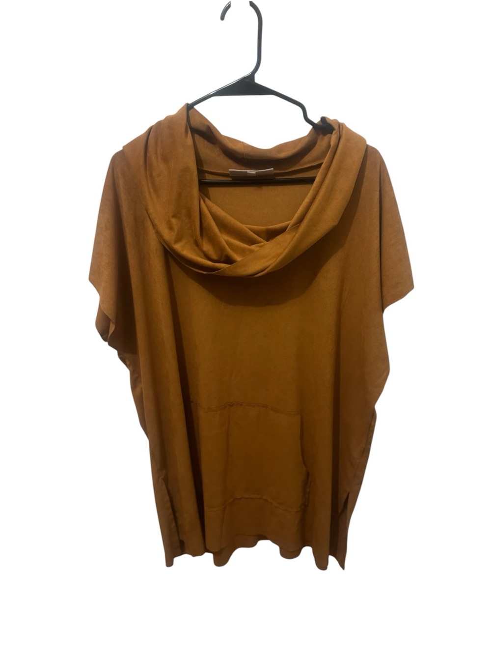 Bryn Walker Sequoia Faux Suede Cowl Neck Poncho Tunic Medium